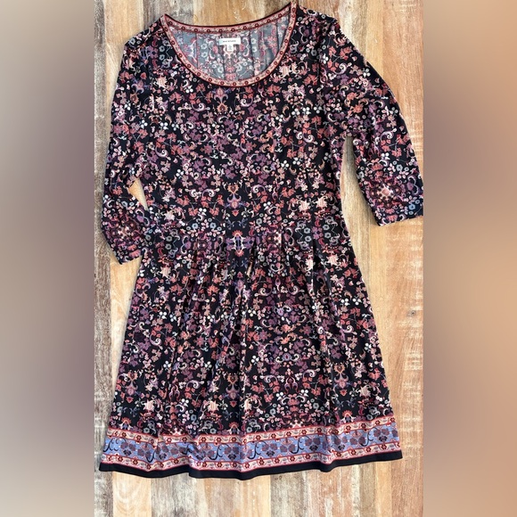 Max Studio Multicolor Boho Floral Dress, Size Large - Picture 8 of 13
